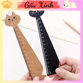 Thước gỗ 15cm chú mèo xinh