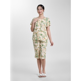Bộ mặc nhà winny tay cộc quần ngố chất lanh mát - 2mnla24015n