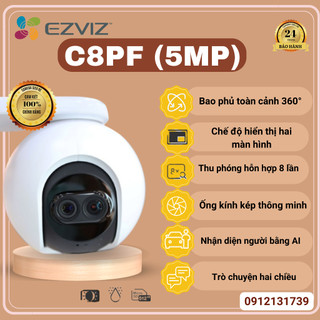 Camera wifi ezviz ngoài trời ezviz c8pf fhd 1080p, quay quét ống kính kép - đàm thoại, xem màu ban đêm