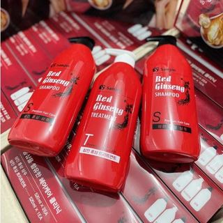 Bộ dầu gội đầu hồng sâm samjin hàn quốc 3 chai - 520ml x 3