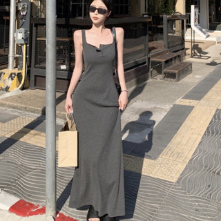 Đầm xòe phối nút dáng dài phong cách hàn quốc at clothing