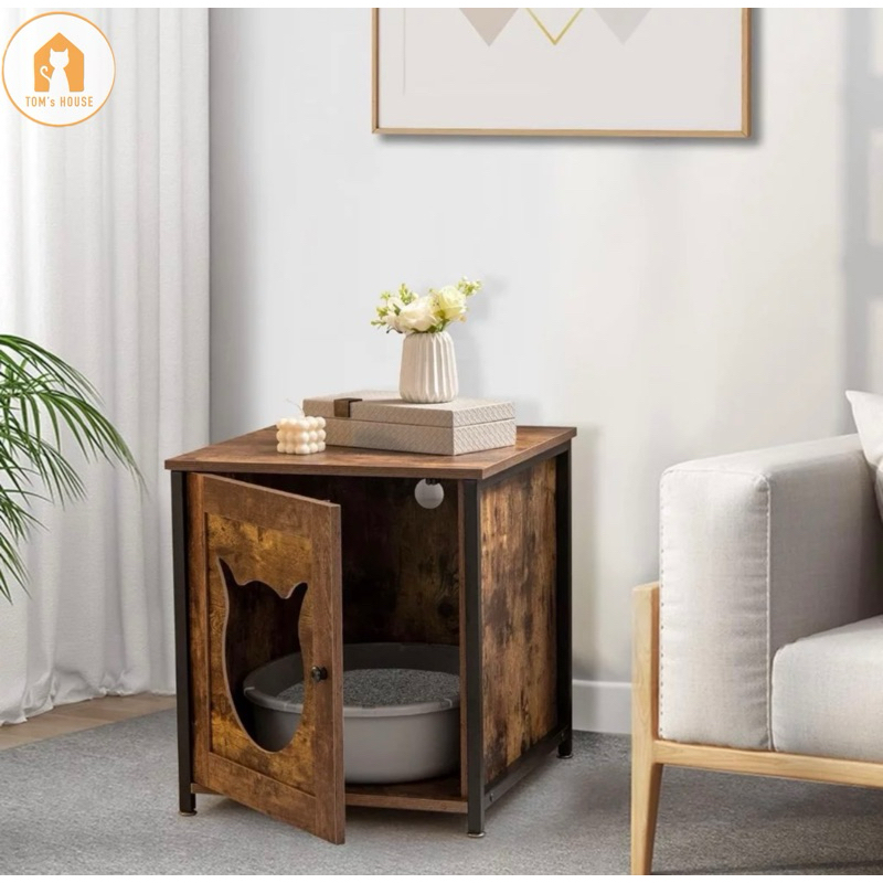 Tủ Gỗ Tom's House Tích Hợp Nhà Vệ Sinh Cho Mèo ( 19.5cmx21cmx21.5cm )
