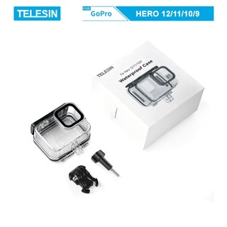 Case chống nước hãng telesin dùng cho camera hành động gopro hero 9, gopro hero 10, gopro hero 11, gopro hero 12