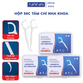 Hộp Tăm Chỉ Nha Khoa Hộp 50 Chiếc Sợi Chỉ Mảnh, Tăm Chỉ Nha Khoa Giúp Vệ Sinh Kẽ Răng Chân Nướu Bảo Vệ Răng Miệng
