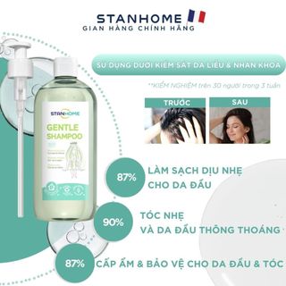 Dầu gội giảm ngứa, giảm kích ứng không xà phòng cho da đầu nhạy cảm Stanhome Gentle Shampoo 740ml