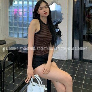 Áo thun ba lỗ sọc dáng dài at clothing