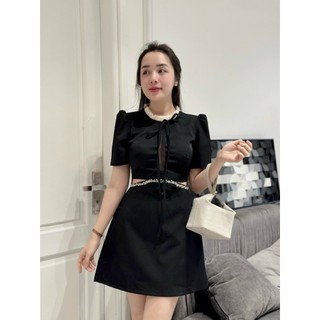 Váy khoét eo đính đá cổ tròn cộc tay xinh xỉu cho các bánh bèo