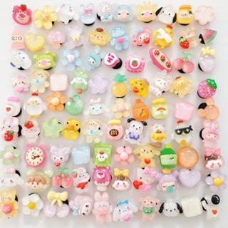 Combo jibbitz, sticker, charm 3d đá có sẵn chân dùng gắn dép cross