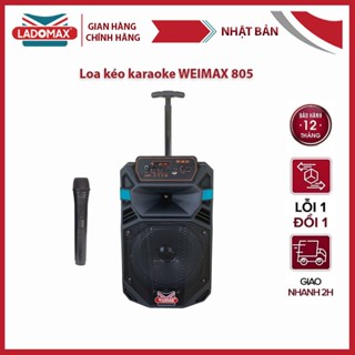 Loa kéo karaoke bluetooth 5.0 Weimax 805 tặng kèm 1 micro kết nối đa dạng [Bảo Hành 12 Tháng]