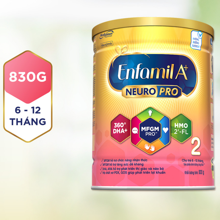 Sữa Bột Enfamil A+ Neuropro 2 - FL HMO Vị Nhạt Dễ Uống – 830g