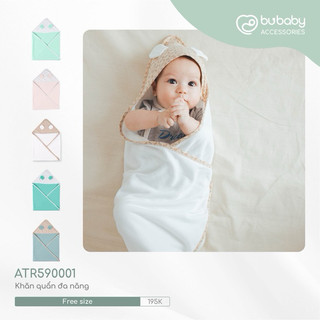 Khăn quấn đa năng tai gấu chui đầu cho bé sơ sinh mềm mại - bu terry cotton atr590001 | phụ kiện bu baby