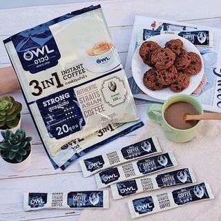 Cà phê sữa đậm đặc OWL 3 in 1 Instant Coffee