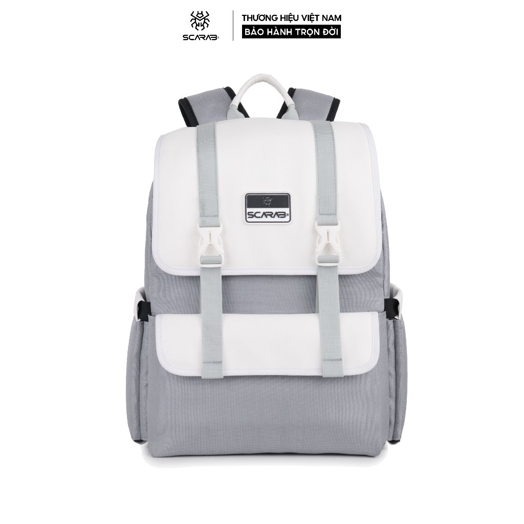Scarab Passion Backpack Unisex - Balo vải Phối Da Pu Thời Trang, Ba lô Đi Học Nam Nữ