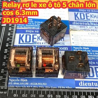 Relay rơ le xe ô tô 5 chân lớn cos 6.3mm YOULIAN JD1914 12V 80A kde7203