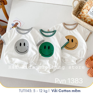 Body suit cộc tay mặt cười nhiều màu cho bé phong cách Hàn Quốc, Đồ liền thân cho bé sơ sinh, TUTI BABY143