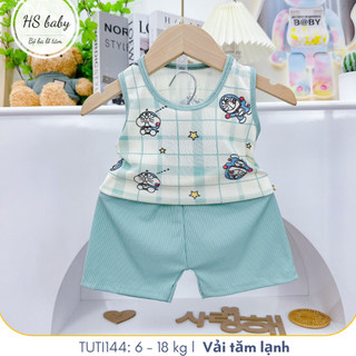 Đồ bộ ba lỗ cho bé trai bé gái nhiều màu họa tiết đáng yêu, Đồ bộ mặc nhà cho bé, TUTI BABY144