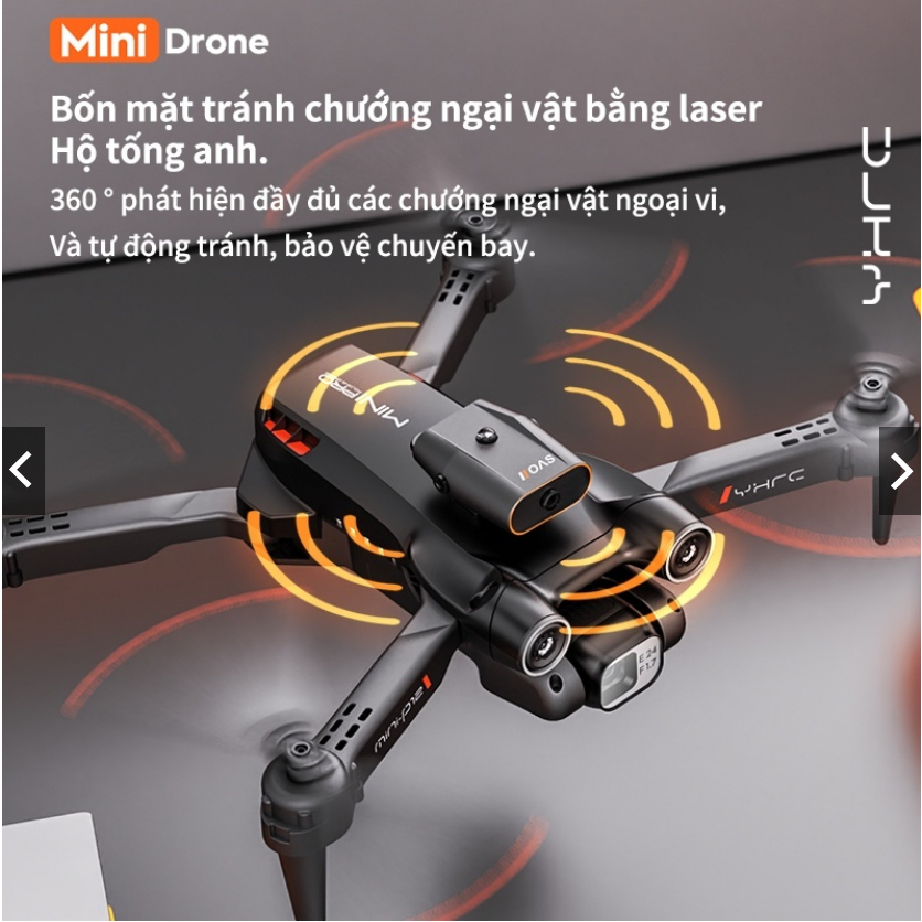 PIycam Mini, Flycam Giá Rẻ, Máy Bay Không Người Lái P12 Camera Kép 4K Full HD, Chế Độ Cảm Biến Tránh Va Chạm Tự Động | BigBuy360 - bigbuy360.vn