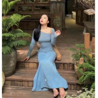đầm mio lady thun body Đuôi Cá Thun Tăm Hàn sz L