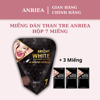 Combo 1 Hộp 7 miếng dán trắng răng Anriea than tre làm sạch mảng bám răng + 3 miếng Than Tre