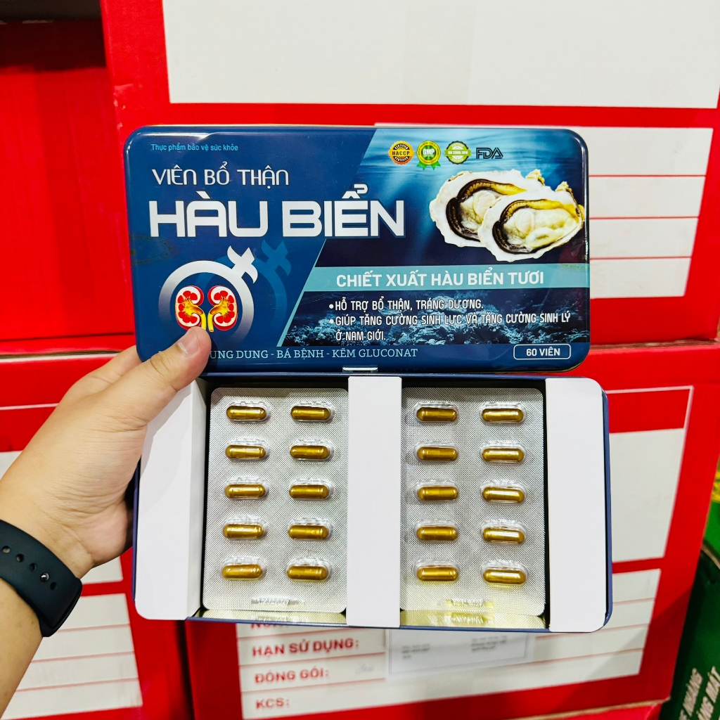 Viên Bổ Thận Hàu Biển (hộp thiếc) thảo dược giúp cường sinh lực sinh lý nam - 60 viên
