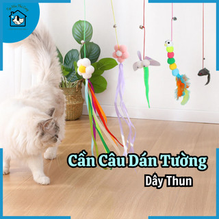 Cần câu mèo dây thun dán tường co dãn cho mèo đủ kiểu dáng dễ thương