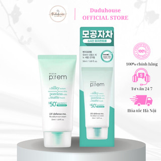 Kem chống nắng Prem Xanh Lá vật lý kiềm dầu Make prem UV Defense me. No sebum sun cream 50ml Duduhouse