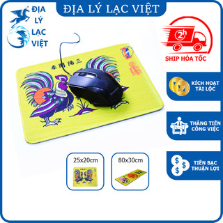 Miếng Lót Chuột Máy Tính - Vật Phẩm Phong Thủy ĐỊA LÝ LẠC VIỆT - Tranh Đông Hồ Tam Dương Khai Thái Lớn Nhỏ