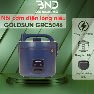 Nồi cơm điện 1.8L Goldsun GRC5046 lòng nồi dạng niêu dày phủ chống dính công suất 700W bảo hành chính hãng 12 tháng