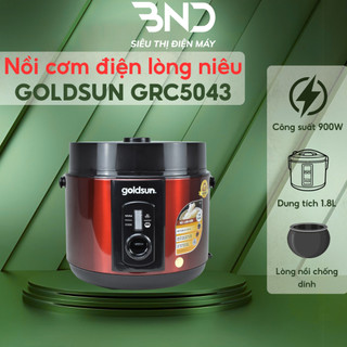 Nồi cơm điện Goldsun GRC5043 lòng nồi dạng niêu dày phủ chống dính dung tích 1.8L công suất 900W bảo hành 12 tháng