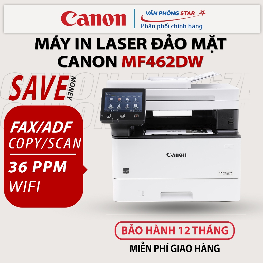 Máy in đa chức năng Canon MF462DW/ MF461DW (NK) Máy in không dây, máy scan, máy photo, máy fax