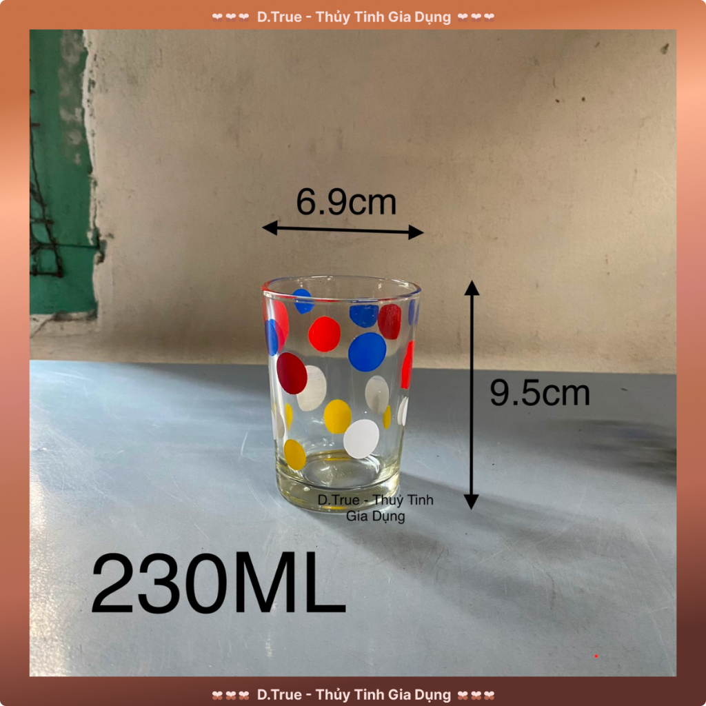 Ly Thủy Tinh Chấm Bi Việt Nam (Bộ 6 ly-12 ly) 18H TVP