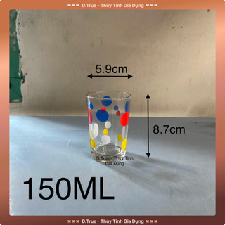 Bộ 10 ly thủy tinh chấm bi 150ml