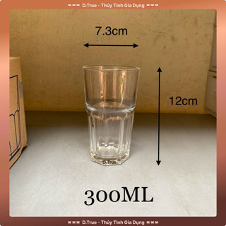 Set 6 Ly Thủy Tinh Tám Góc Ốm Trong Suốt 300ML Thái Lan UG-407