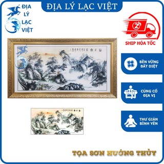 Tranh Treo Tường Phong Thủy - Decor Sơn Thủy- ĐỊA LÝ LẠC VIỆT 100x50cm
