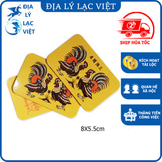 Phong thủy bỏ ví - Tranh Tam Dương Khai Thái bỏ ví - ĐỊA LÝ LẠC VIỆT 8x8,5cm