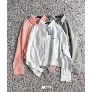 Áo sơ mi nữ linen dáng lửng tay dài thêu