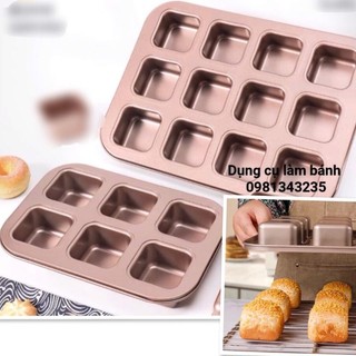 Khuôn Vuông 6 ô Làm Bánh Mì / Bánh Ngọt Chống Dính