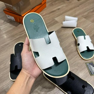 Dép HM quai da thật đế phip gỗ (hàng siêu cấp), Dép Hermec