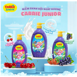 Sữa Tắm Gội Cho Bé Carrie Junior Yoghurt Hương nho/ sữa/ cherry 700g