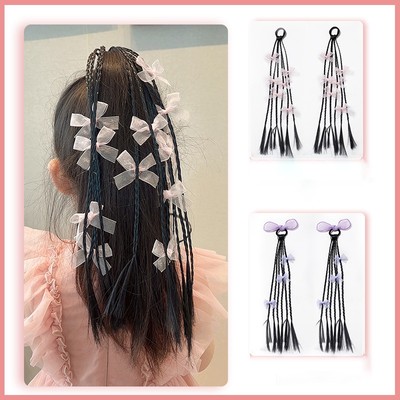 Dây buộc tóc giả thắt bím nhiều màu đính hình xinh xắn dễ thương, phụ kiện tóc cho bé gái