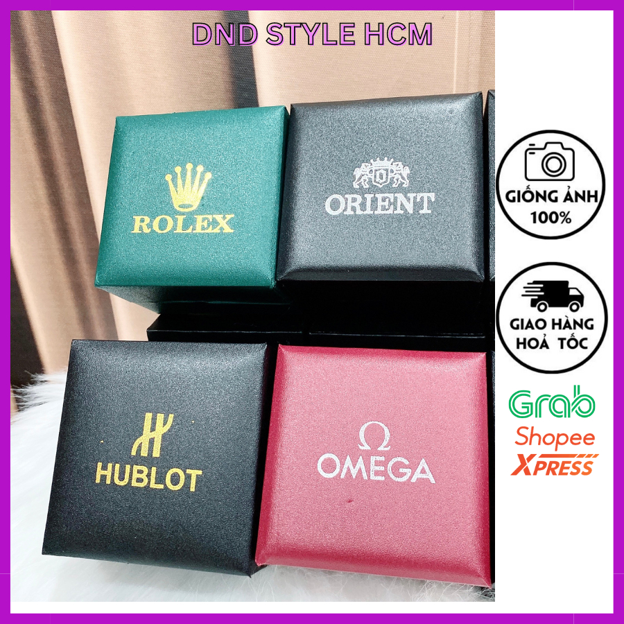 Hộp đồng hồ rolex, hộp đồng hồ Omega Hublot Orient nắp gập giả da - DndStyle