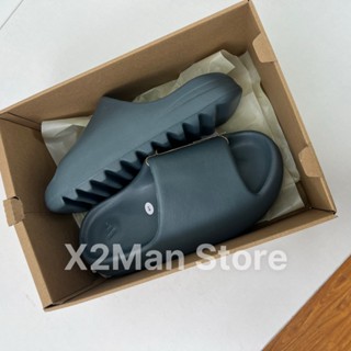 [X2Man - Tặng Tất ]  Dép YZ Slide Màu  Slate Grey Đen Chì - Bản Vân Nhám Siêu Đẹp  - Chất Lượng Tốt- Tăng 1 Size