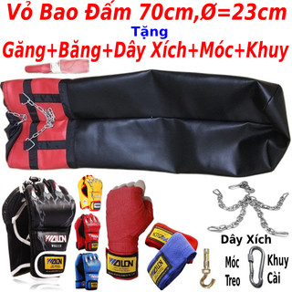 🎁 Vỏ bao cát đấm 2 Lớp cao 70cm chưa nhồi vỏ bao cát boxing tập võ chuyên nghiệp dành cho bé