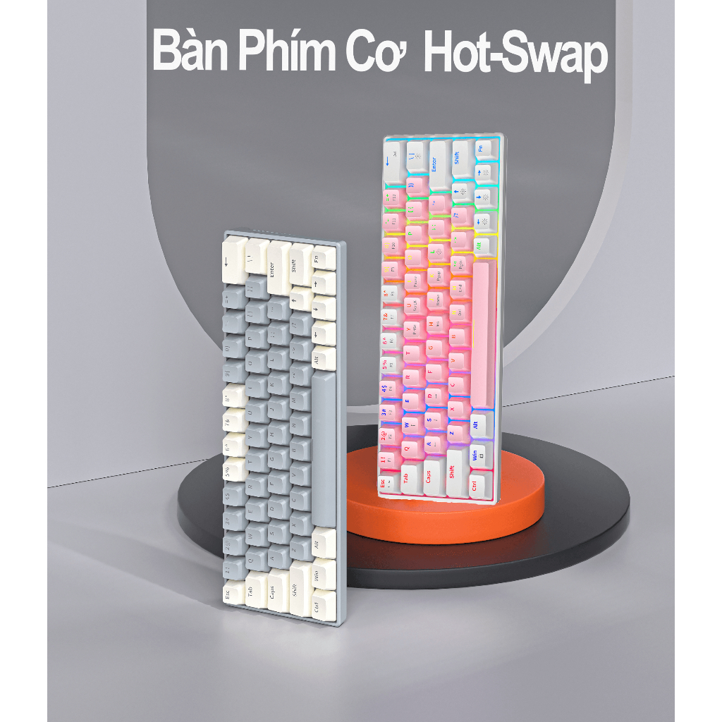 Bàn Phím Cơ gaming có dây 63 Phím Có Đèn Nền Red switch Hot swap cho máy tính/laptop bảo hành 1 năm