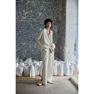 Season studios | set đồ ngủ pyjamas áo tay dài quần suông lụa trơn cao cấp eric set