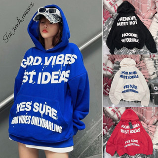 Áo Hoodie Chống Nắng Nữ Nam GOOD VIBES IN NỔI phong cách đường phố cực chất, hàng nỉ bông giữ form không xù - unisex
