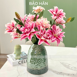 Lọ Hoa Men Thiên Thanh, Bình Hoa Đẹp Cắm Sen, Cúc, Tuyết Mai, Gốm Sứ Bát Tràng