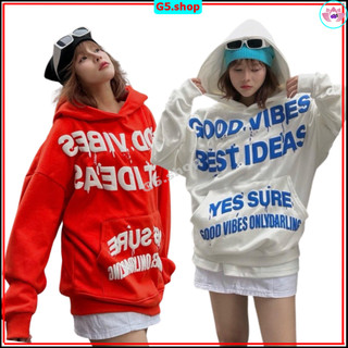 Áo Hoodie Nữ GOOD VIBES In Nổi 3D Form Rộng phong cách đường phố cực chất áo khoác chống nắng hè thu đông 4 màu g5.shop
