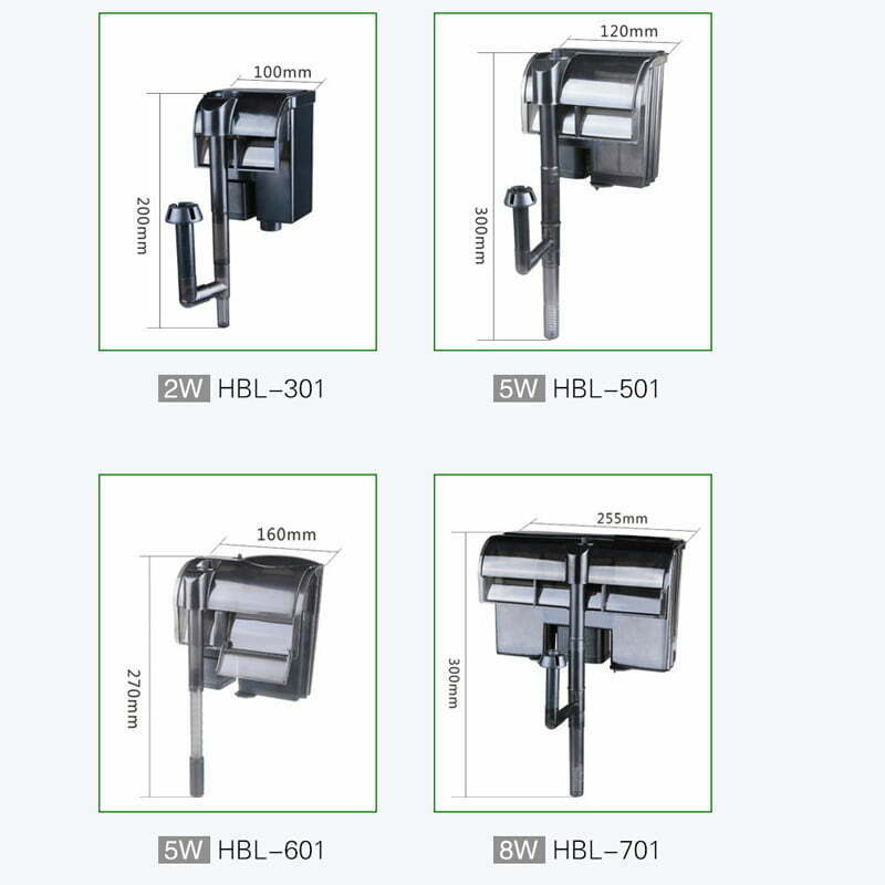 Lọc Thác Treo Hồ Cá Mini SUNSUN HBL 301, 501 701 Tích Hợp Lọc Váng