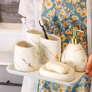 Bộ đồ dùng nhà tắm gốm sứ cao cấp - bắc âu